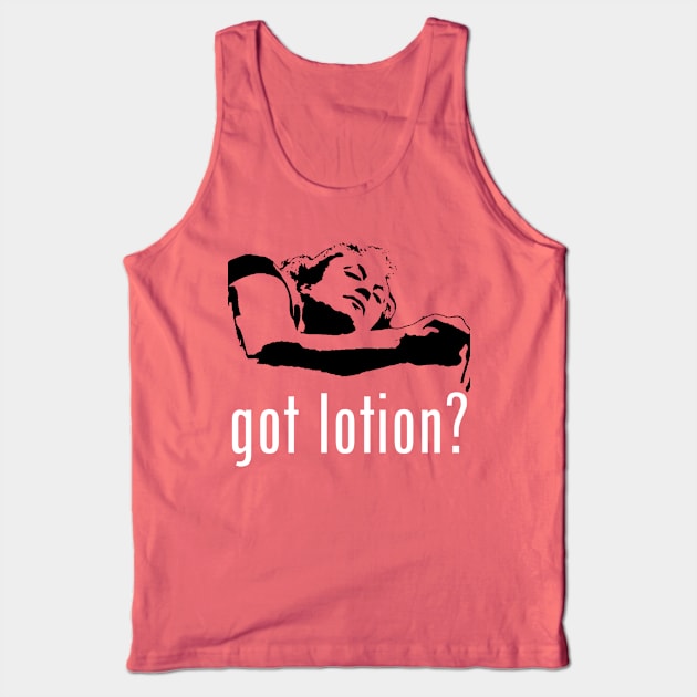 Got Lotion? Buffalo Bill (White & Black) Tank Top by Zombie Squad Clothing